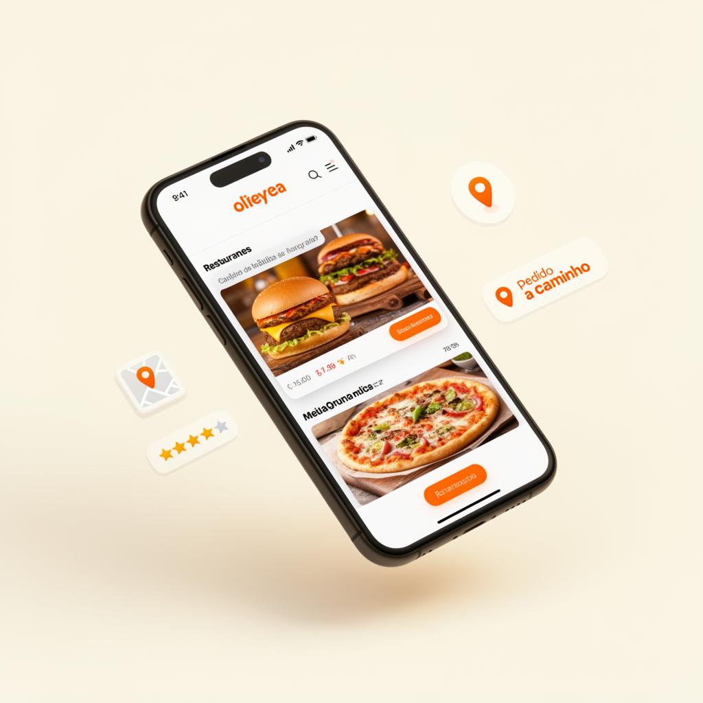 Aplicativo de delivery em ação